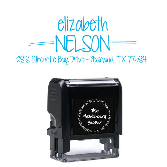 Elizabeth Rectangle Address Self Inking Stamp